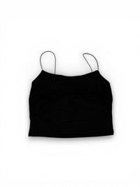 Gaze Spaghetti Strap Crop Top in black - women's shirt - alternate view