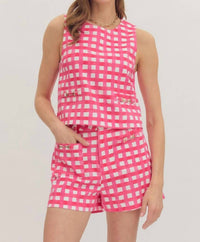Entro - Plaid Horse Bit Pocket Shorts