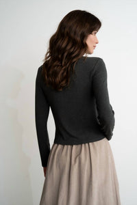 Elle Grey - Mock Neck Jersey Top