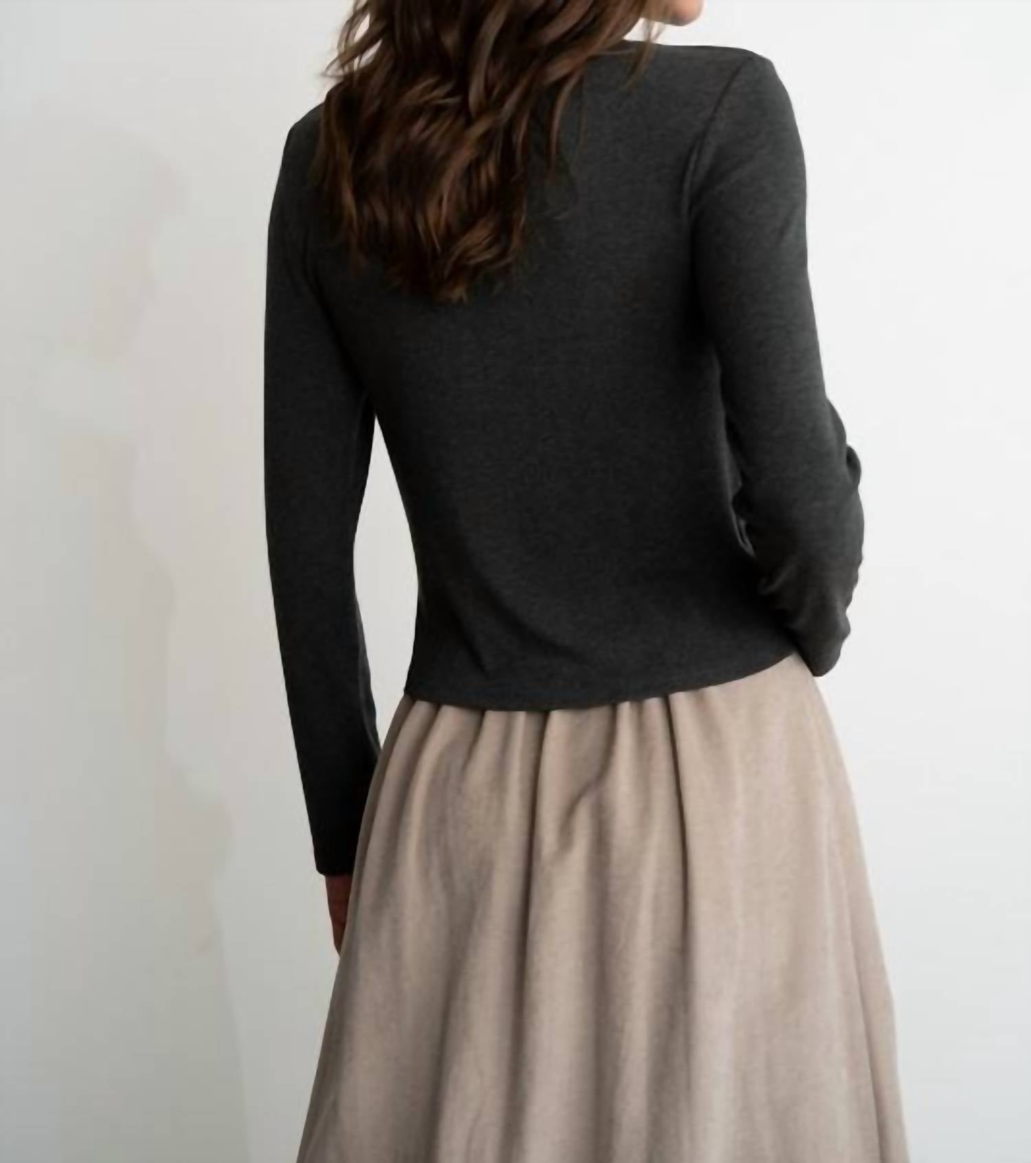 Elle Grey - Mock Neck Jersey Top