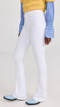 7 For All Mankind Ultra High Rise Skinny Boot Jeans in clean white - women's jeans - alternate view