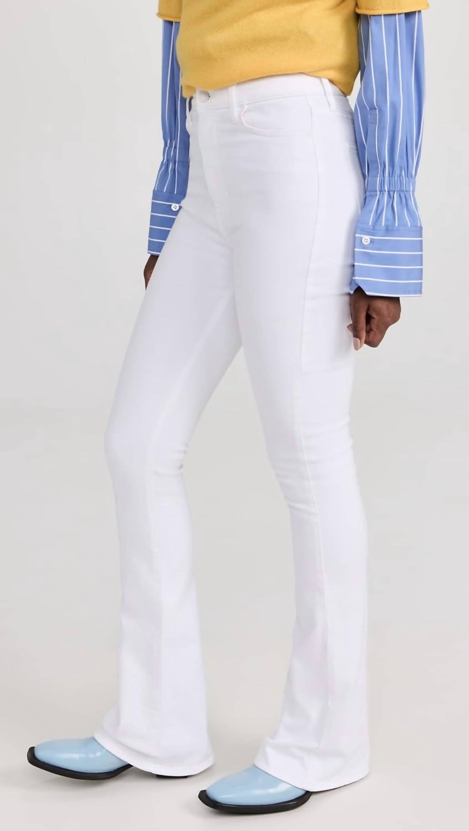 7 For All Mankind Ultra High Rise Skinny Boot Jeans in clean white - women's jeans - alternate view