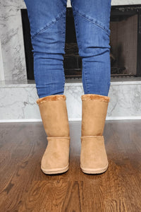 Faux Fur Boots with Bow Tie Detail