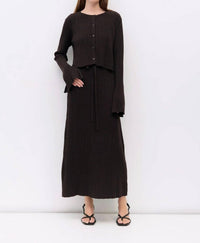 Mod Ref - Ribbed Knit Crewneck Cardigan