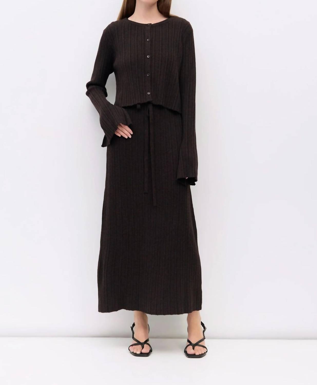 Mod Ref - Ribbed Knit Crewneck Cardigan