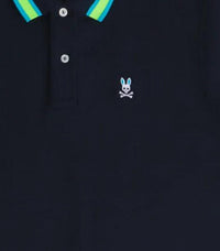 Psycho Bunny Woodstock Polo Top in navy - men's t-shirt - detail view