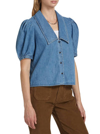 Frame - Sailor Denim Short Sleeve Blouse