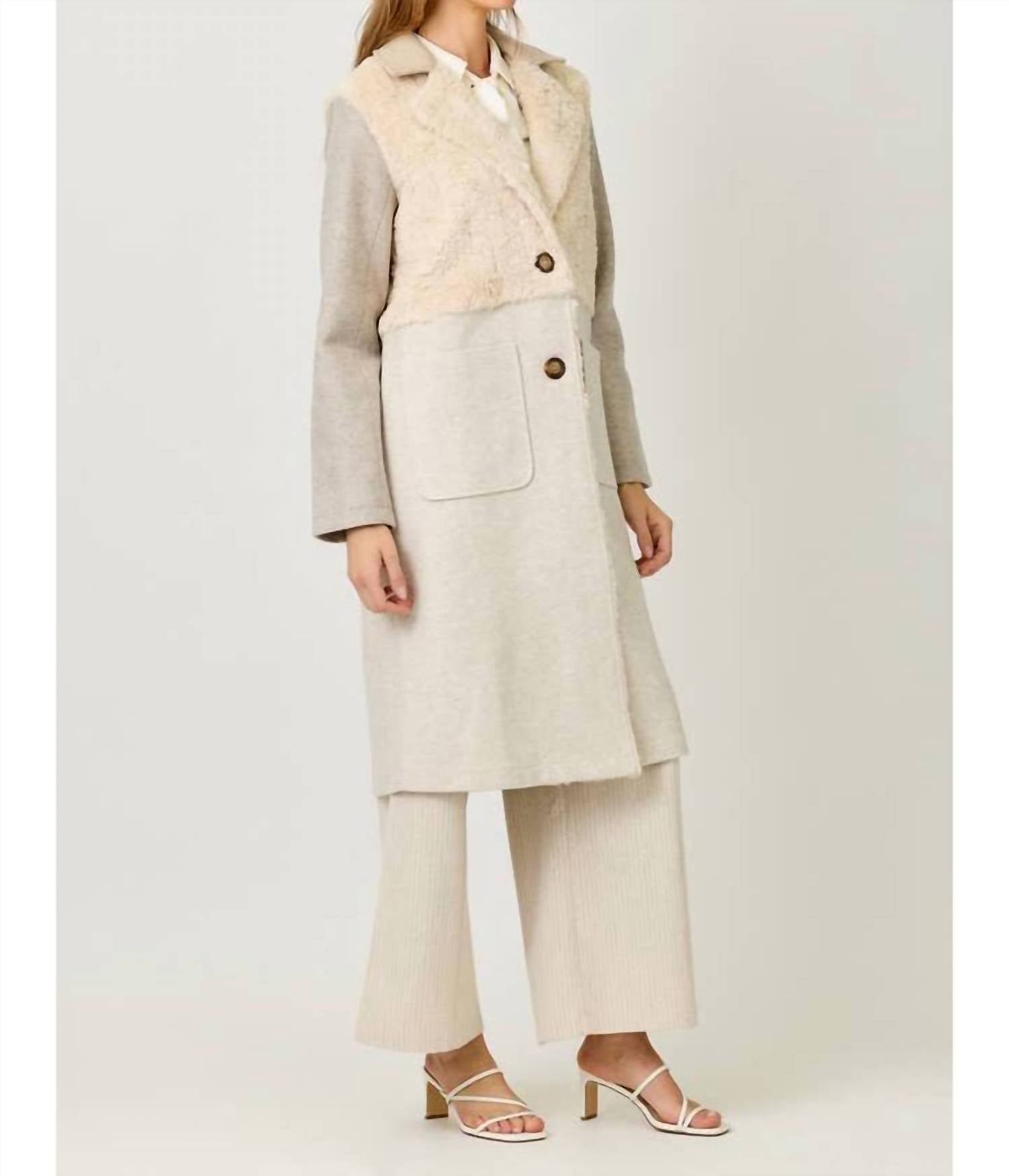 Mystree - Color Block Long Coat