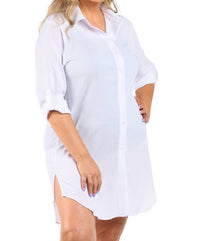 Maxine Of Hollywood - Woven Covers Button Down Tunic - Plus