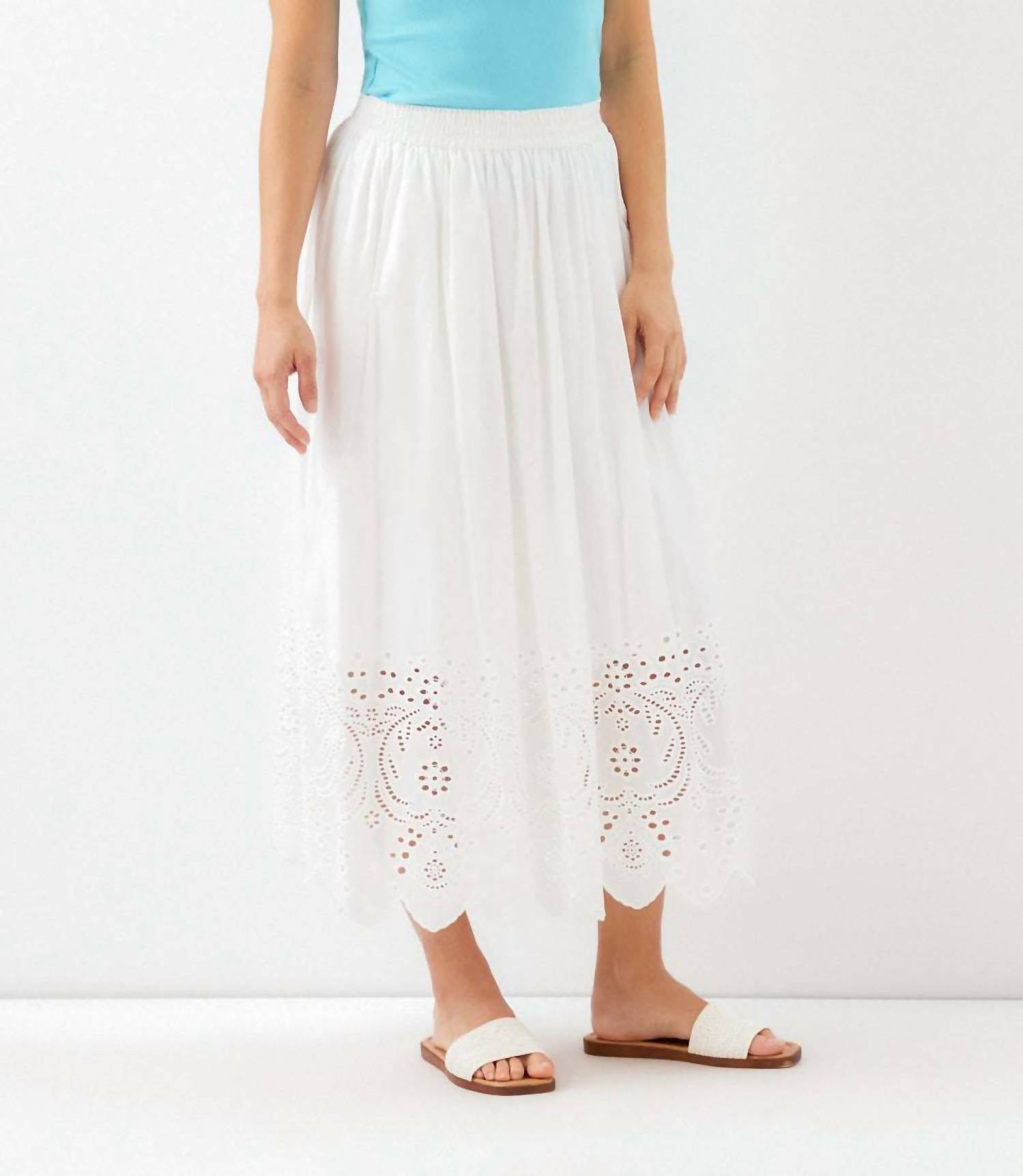 Karen Kane - Cut-out Embroidery Midi Skirt