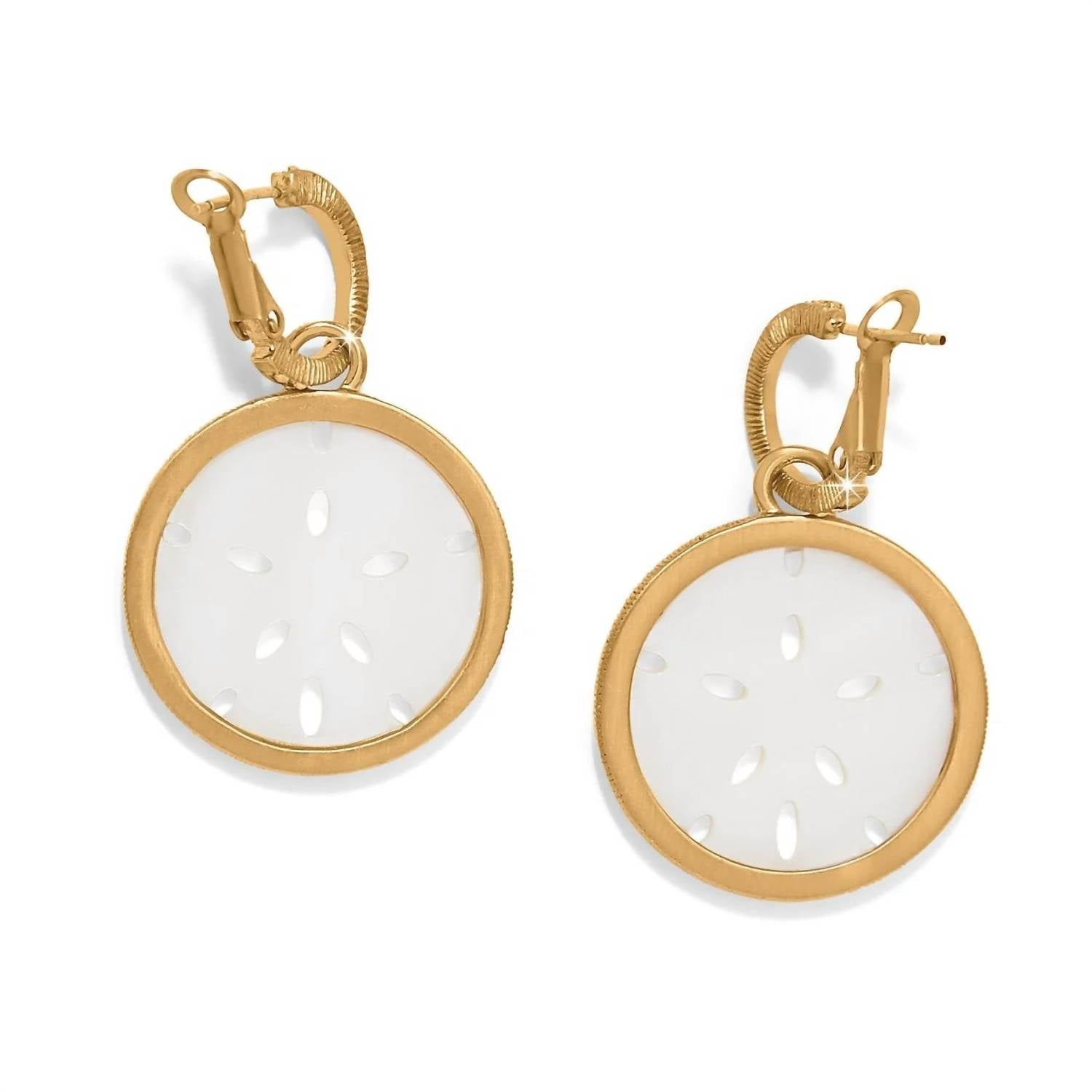Brighton Women's Del Mar Charm Hoop Earrings in gold - women's jewelry - detail view