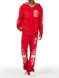Rockstar Original - Stacked Flare Knitted Mohair Track Set