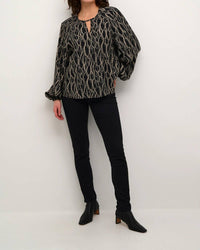 Kaffe - Kadunora Cutout Neck Casual Fit Blouse