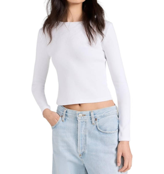 Perfectwhitetee - Foxx Ribbed Long Sleeve Tee