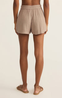 Z Supply Beacon Airy Short in iced coffee - women's shorts - detail view