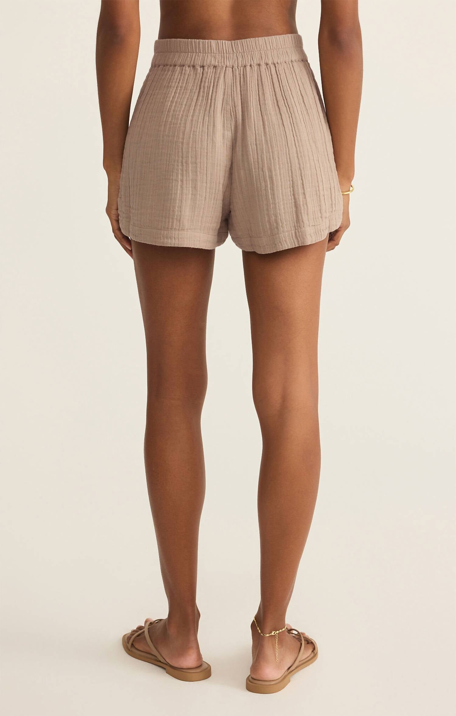 Z Supply Beacon Airy Short in iced coffee - women's shorts - detail view