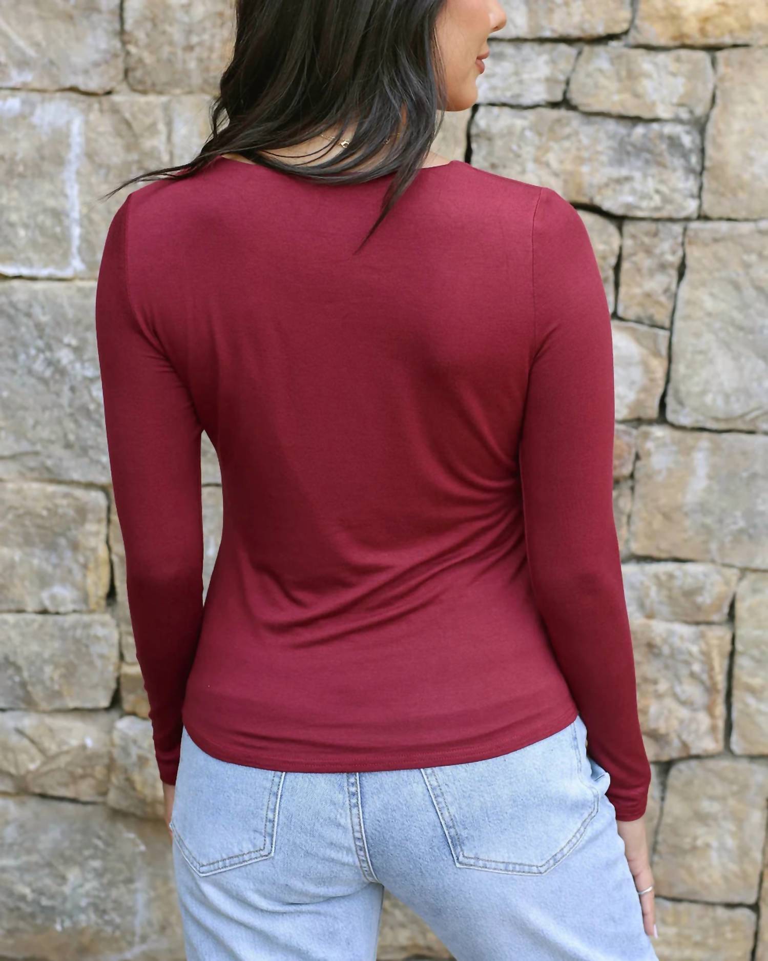 Grace And Lace - Modal V-neck Long Sleeve Tee