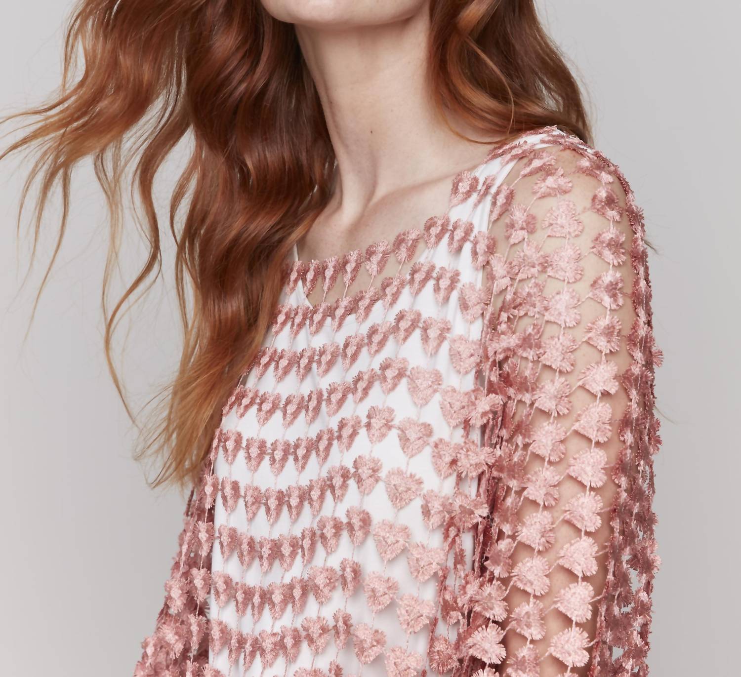 Charlie B - Romantic Heart Embroidered Blouse