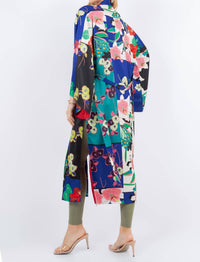 Paparazzi - Charmeuse Satin Print Kimono With Lining