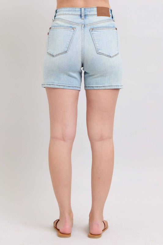 Judy Blue - High Rise Mid Length Dad Denim Short