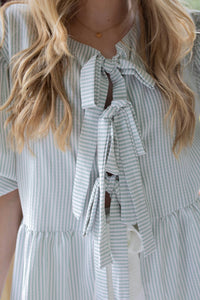 Carole Christian Big Bow Tie Girl Blouse in blue - women's blouse - alternate view
