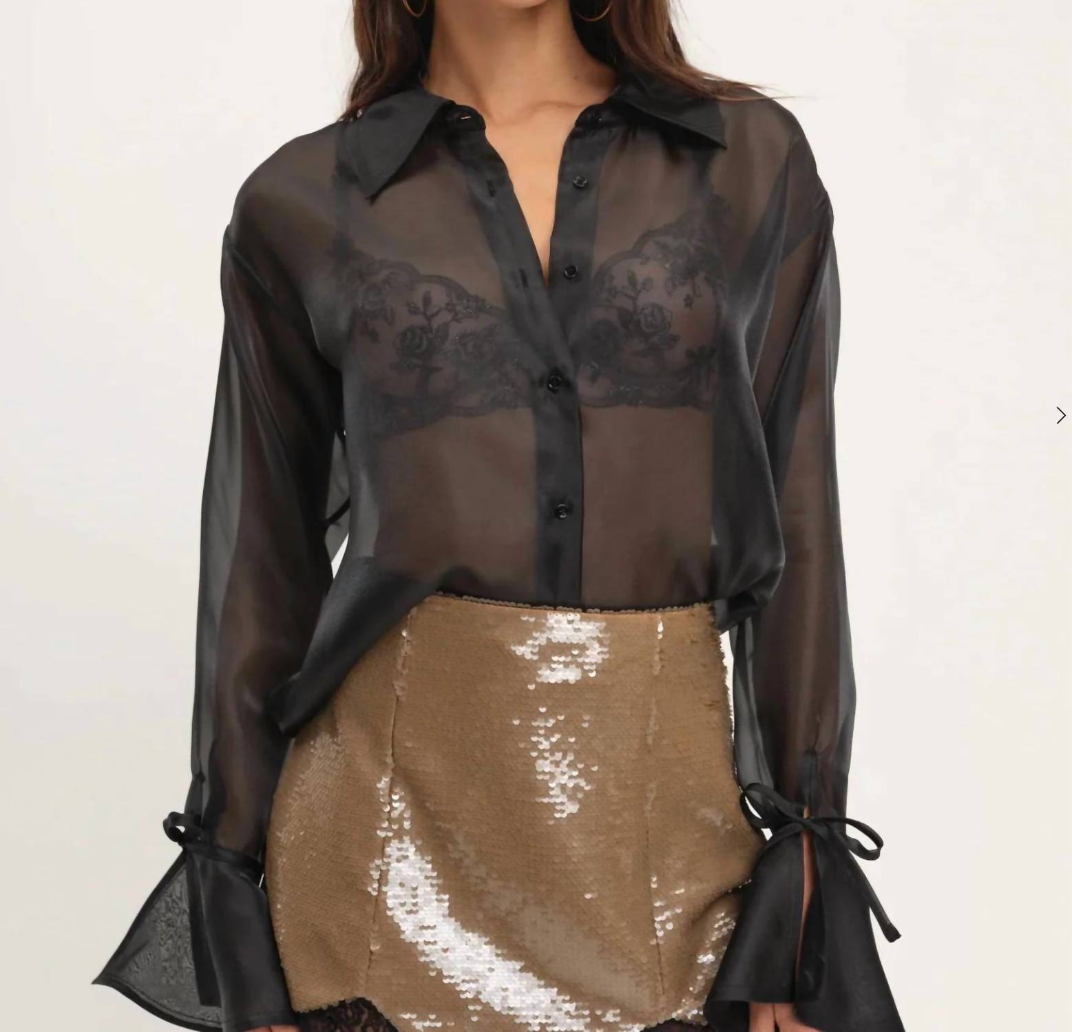 For Love & Lemons - Organza Button-Up Blouse