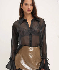 For Love & Lemons - Organza Button-Up Blouse