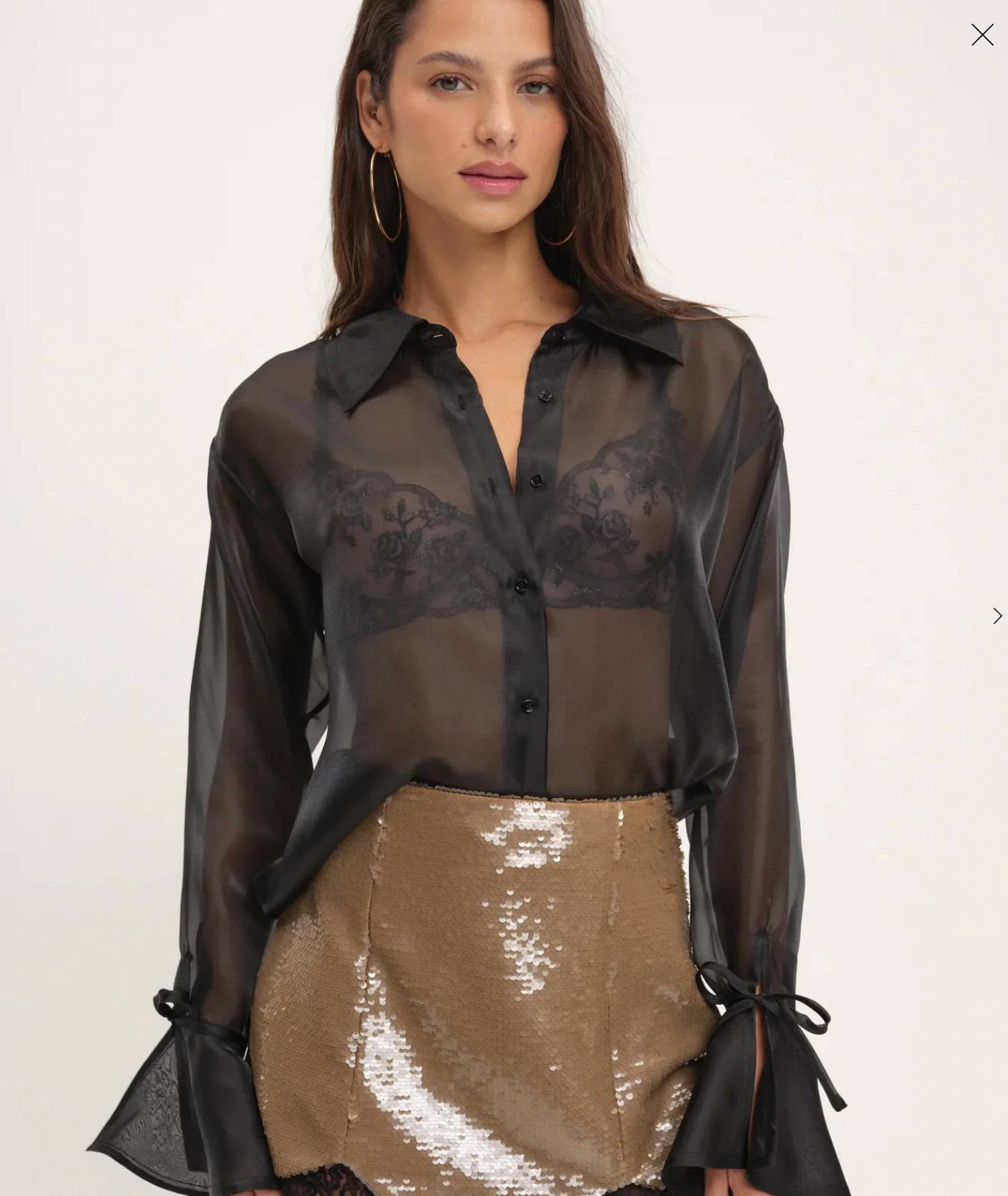 For Love & Lemons - Organza Button-Up Blouse