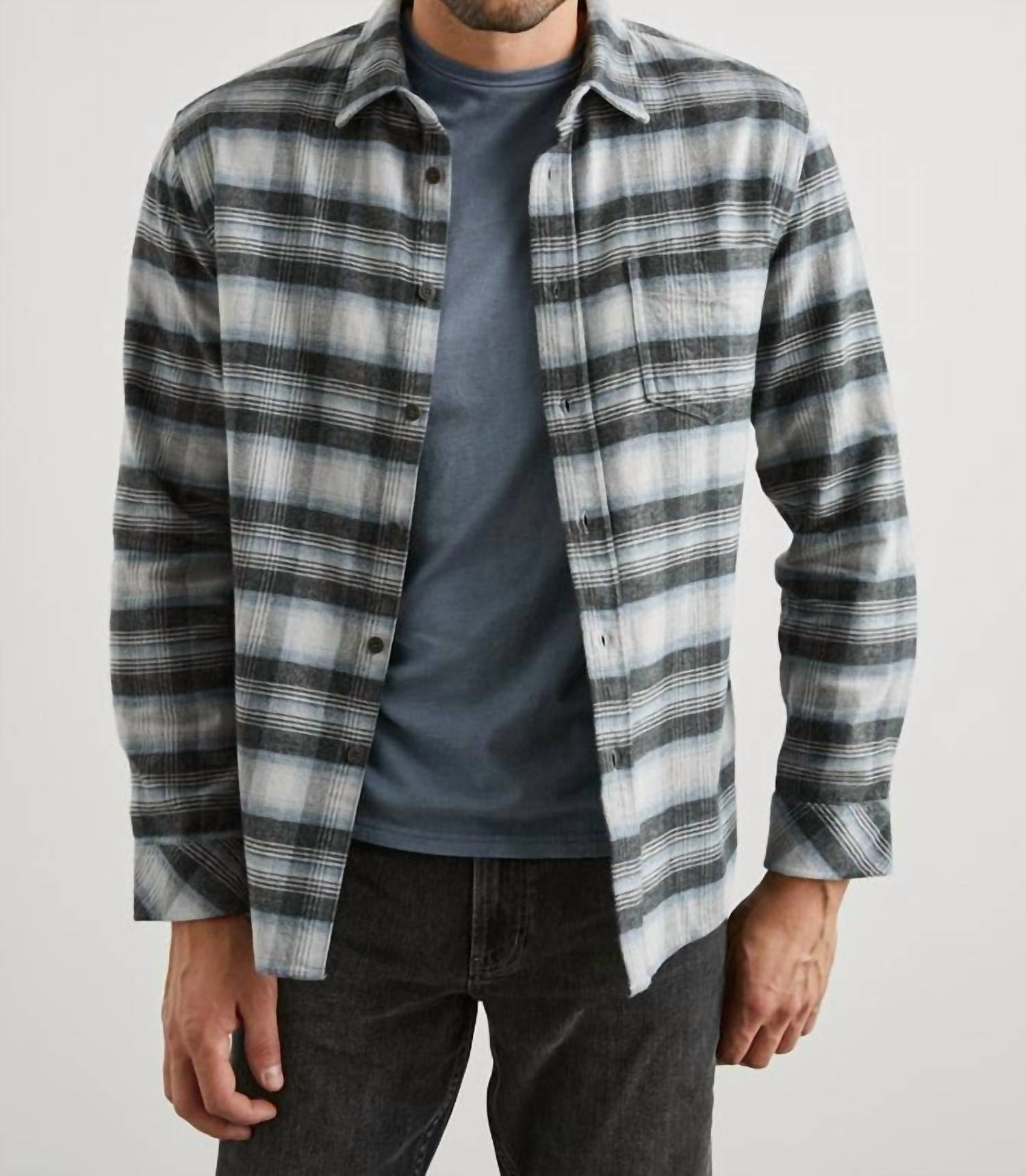 Rails Long Sleeve Forrest Shirt in charcoal heather yucca - men's jacket