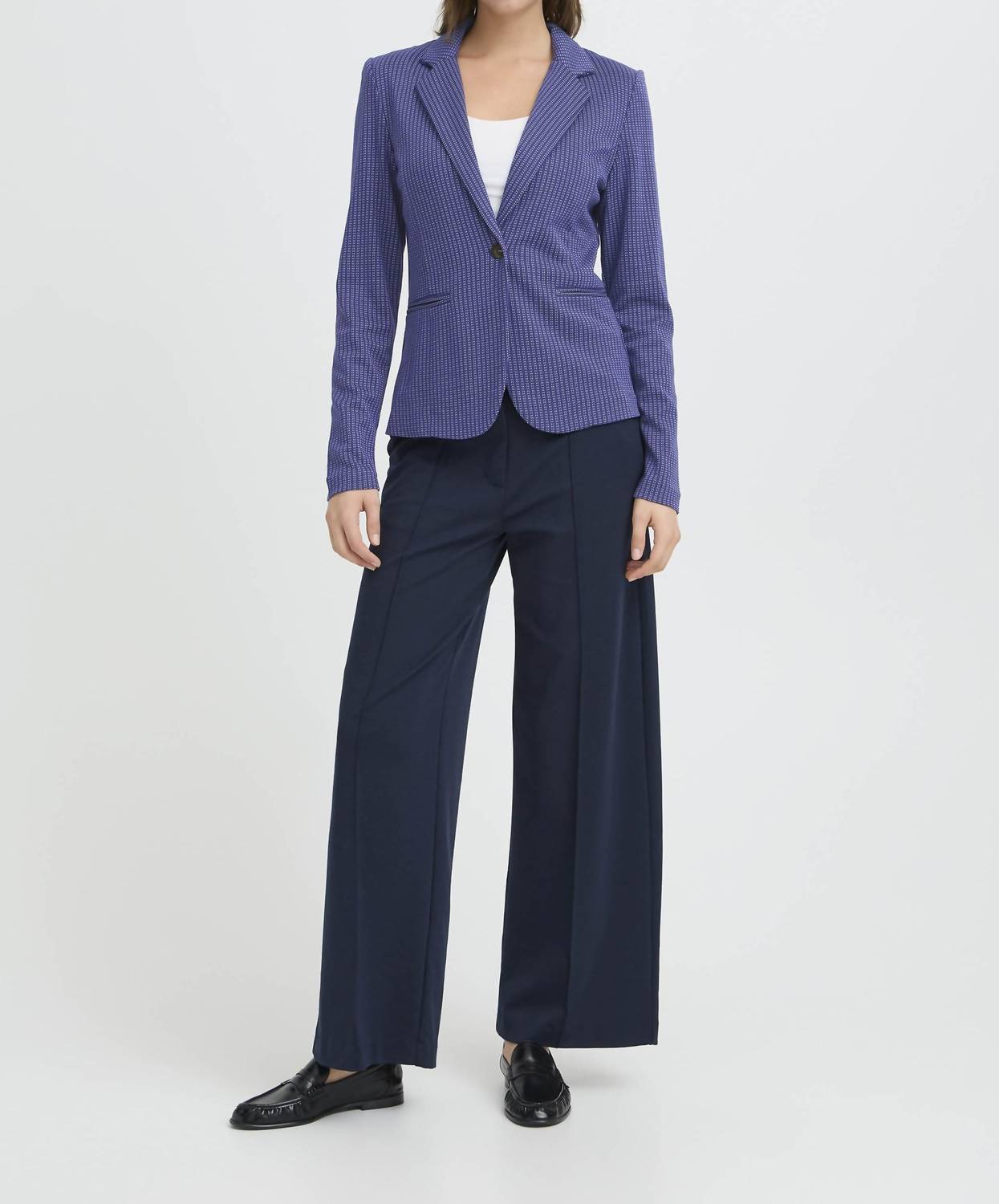 Ichi - Pinstripe Fitted Blazer