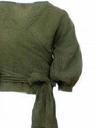 Nary - Women's Linen Wrap Top