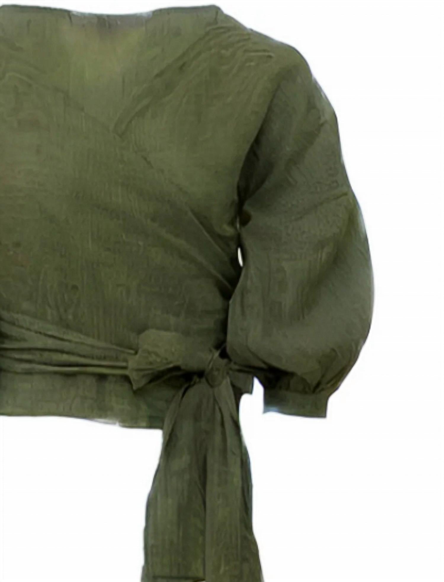 Nary - Women's Linen Wrap Top