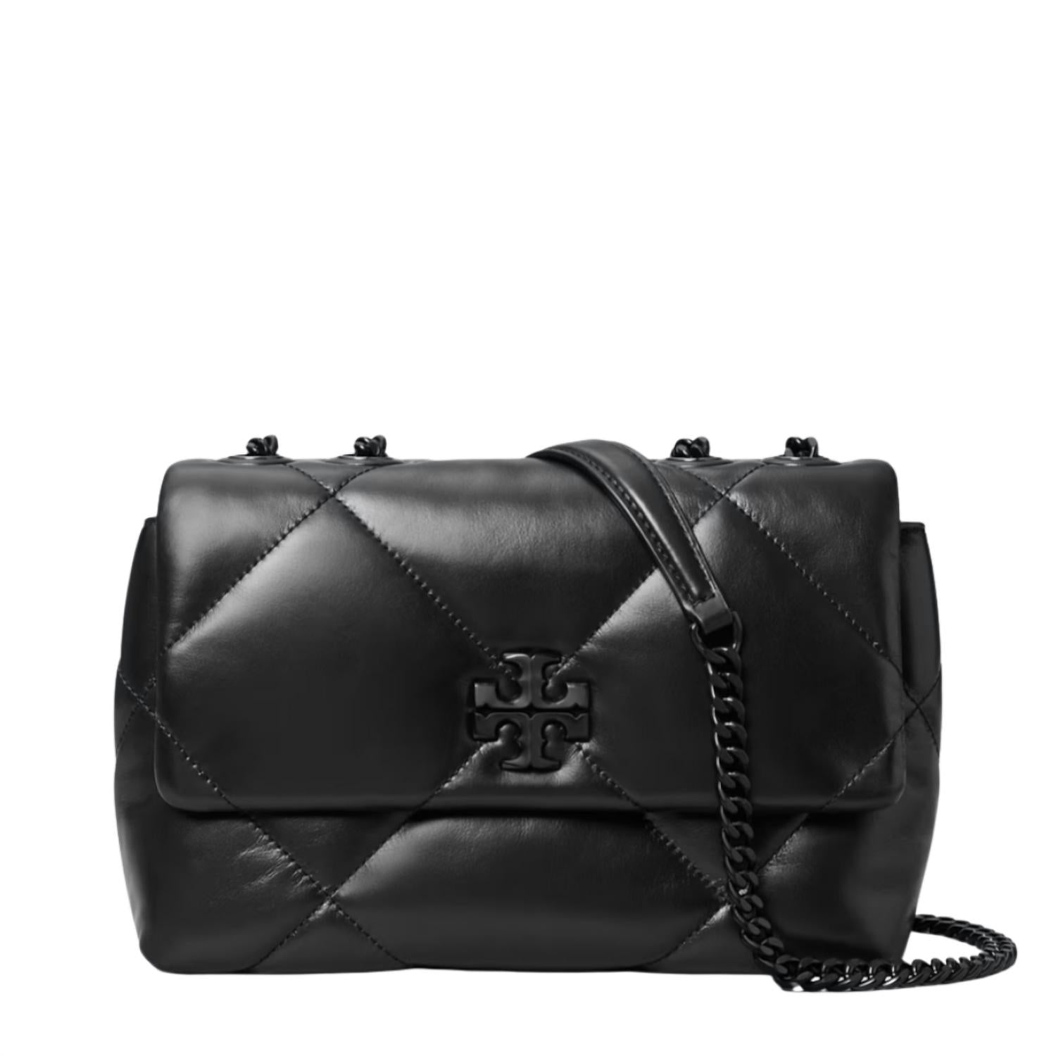 TORY BURCH Kira Diamond Quilt Small Convertible Shoulder Bag in powder coated black - women's bag