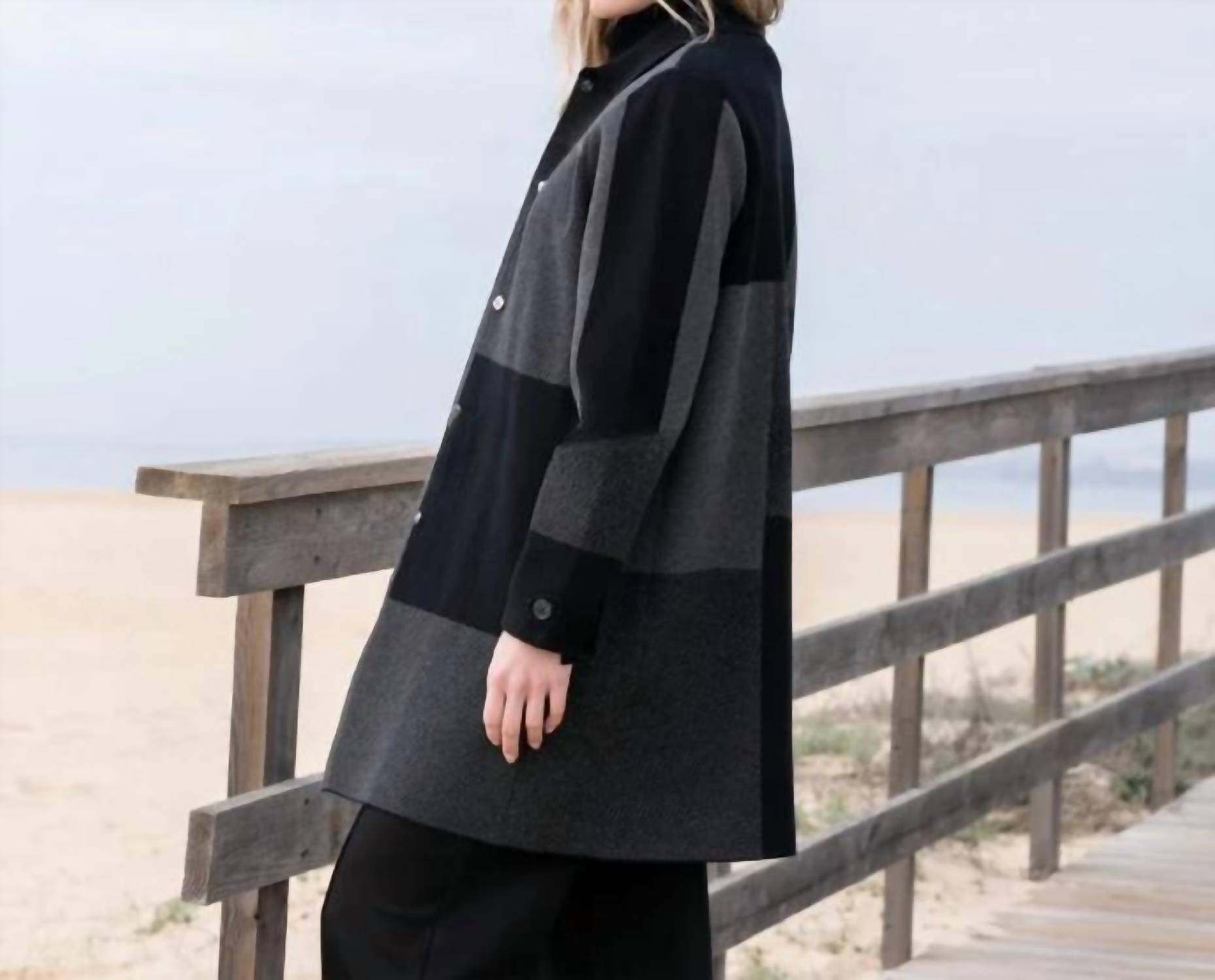 Marble - Patterned Knit Cardigan Jacket