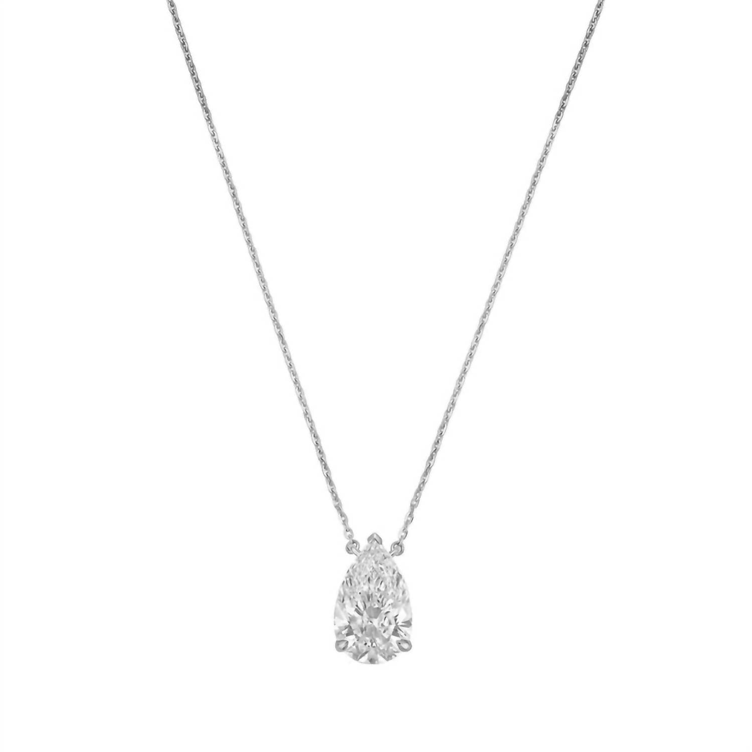 Diana M Jewels - 5.00 Cts Lab Grown Pear East West Diamond Pendant Necklace - Statement
