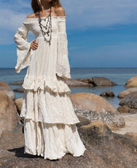 Zinnia Pearl - Women's Sexy Shoulders Maxi Dress