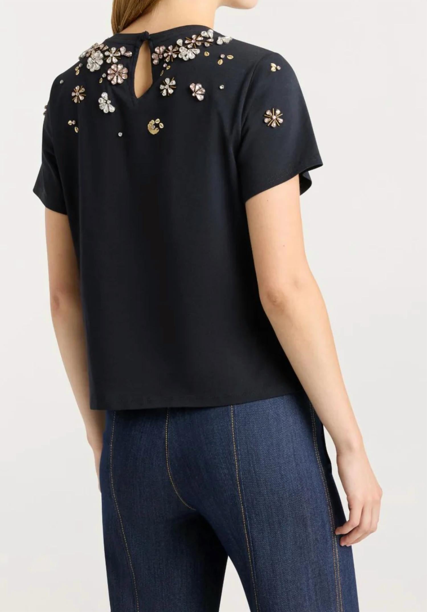 Cinq A Sept - Tumbling Flowers Shrunken Tee