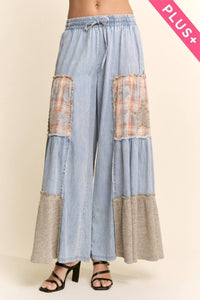 Davi & Dani - Lace Blocked Wide Leg Pants