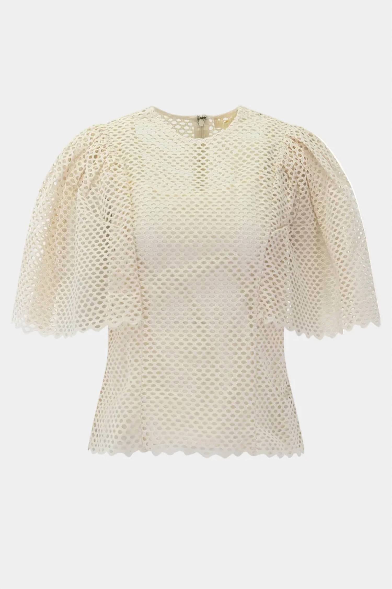 Ulla Johnson - Hera Short Sleeve Eyelet Cotton Top