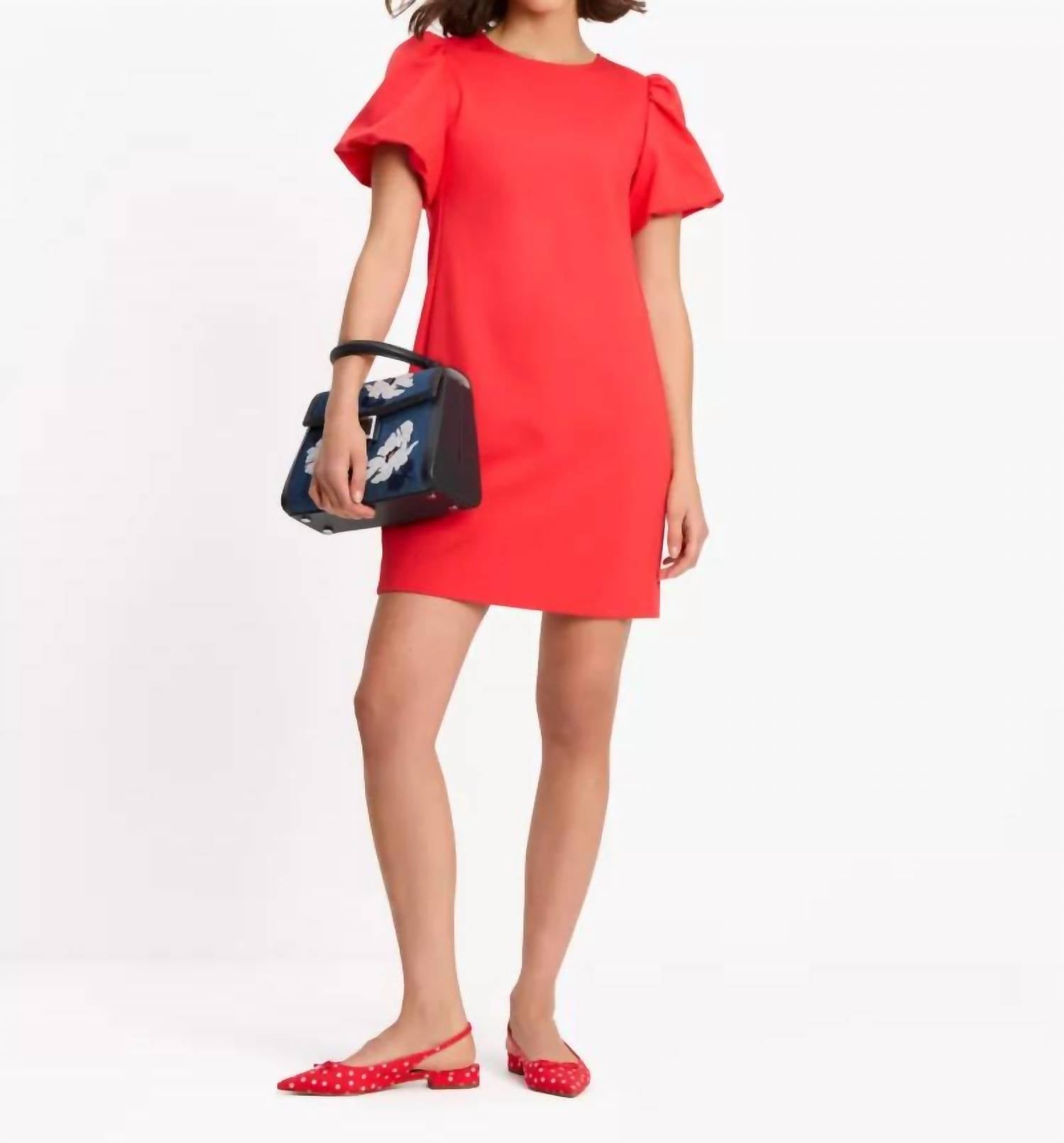Kate Spade - Ponte Puff Sleeve Short Sleeve Mini Dress