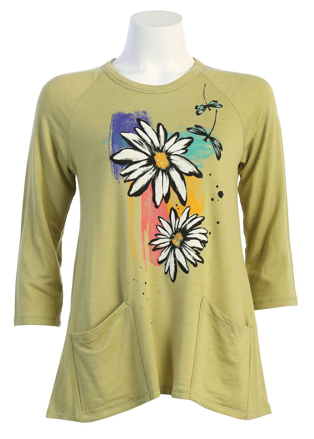 Jess & Jane - Women's Twins Patch Pocket High Low Top