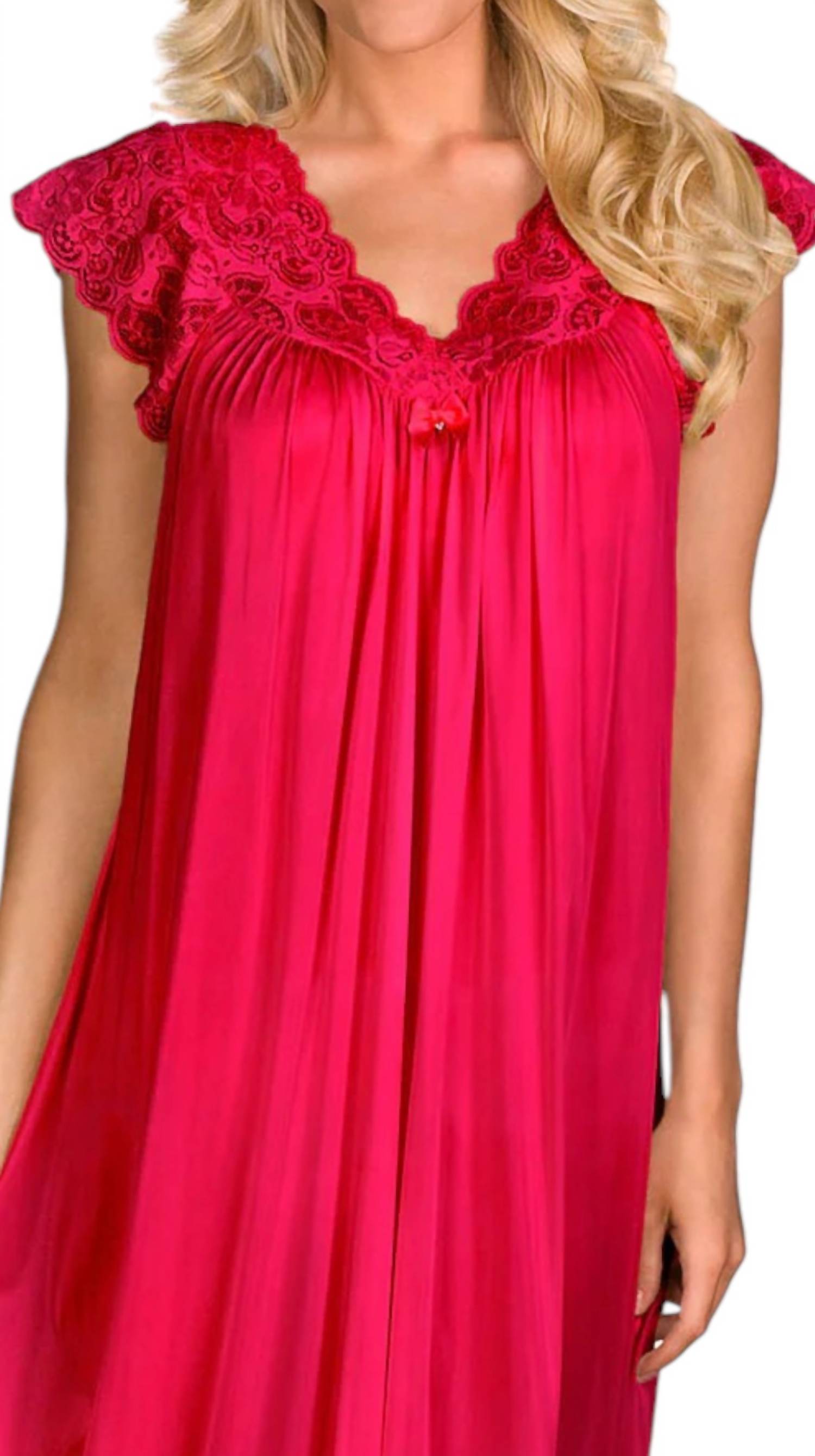 Shadowline Lingerie - Short Lace Cap Sleeve Nightgown