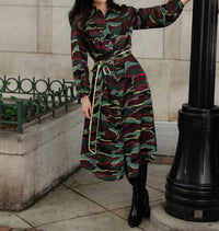 Alden Adair Jane Long Sleeve Dress in neon camo - women's dress - alternate view