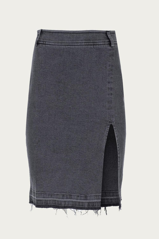 STRETCH DENIM SLIT SKIRT
