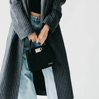 Pretty Simple Women's Nixie Nubuck Vegan Leather Small Crossbody Tote in black - women's bag - alternate view