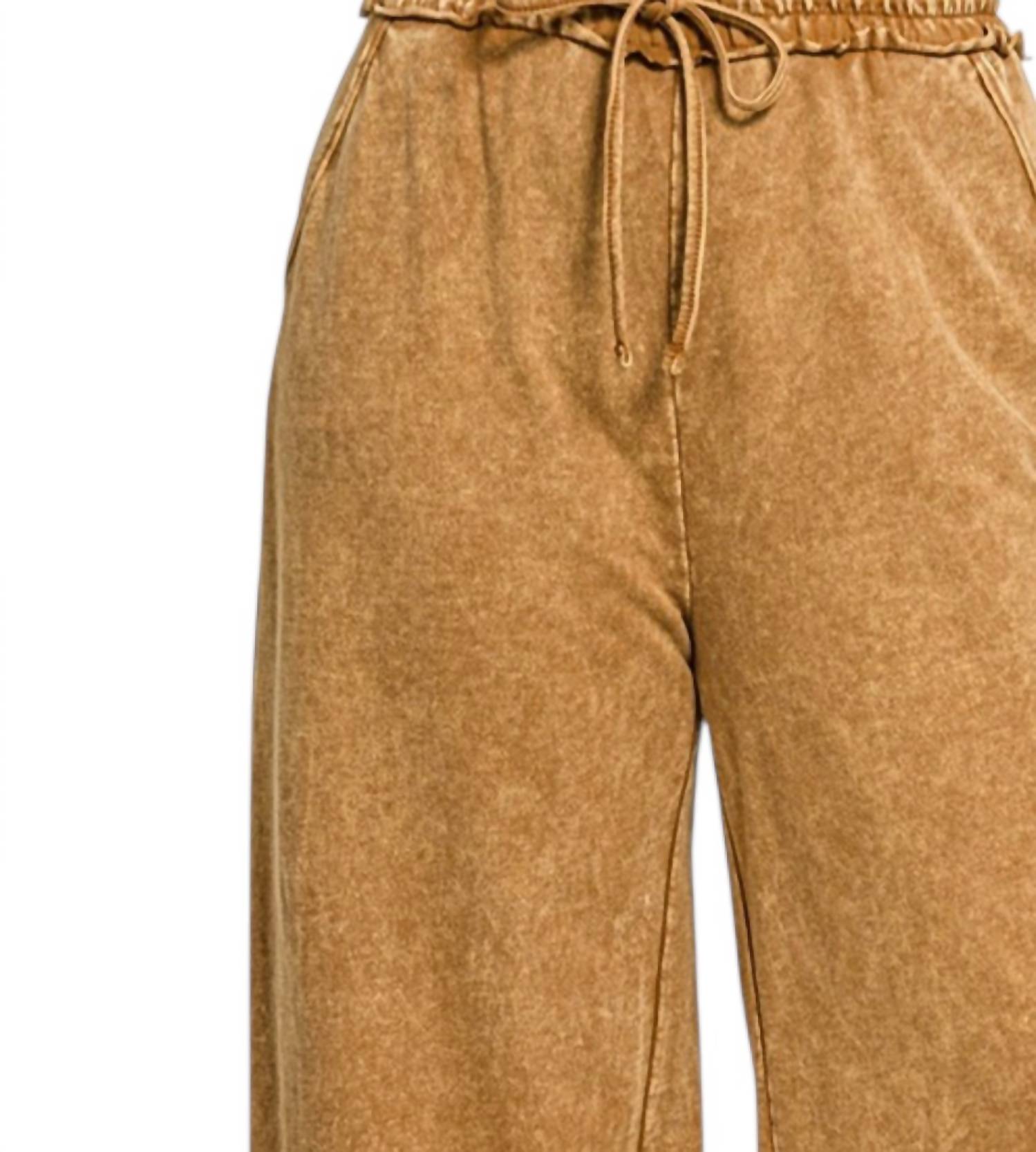 Zenana - French Terry Wide Leg Pants