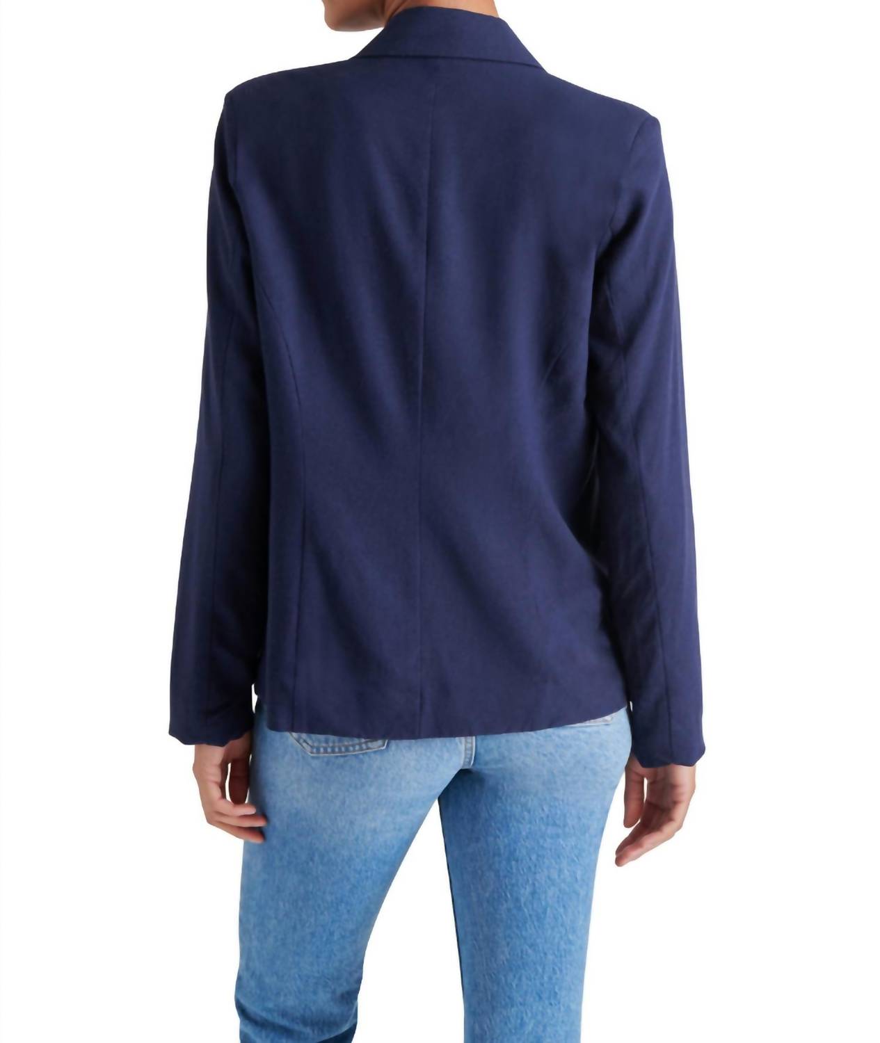 STEVE MADDEN Payton Solid Blazer in marine - women's jacket - detail view