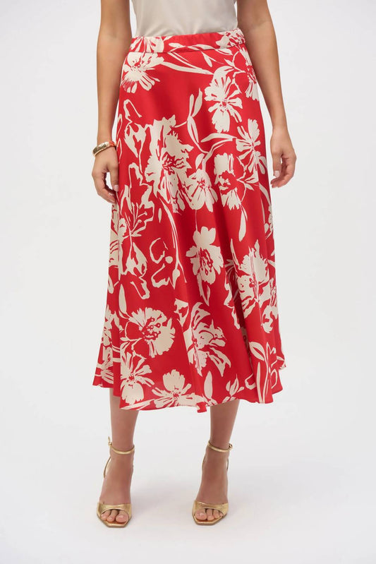 Joseph Ribkoff - Floral Print A-line Midi Skirt