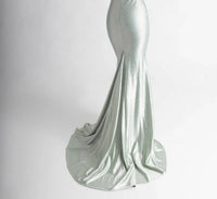 Rachel Allan - Satin Sleeveless Slit Prom Gown