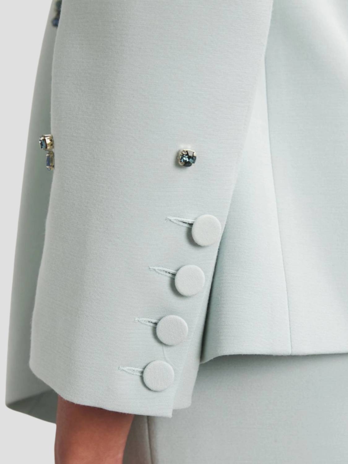 Huishan Zhang - Milo Crystal-embellishe Crepe Jacket